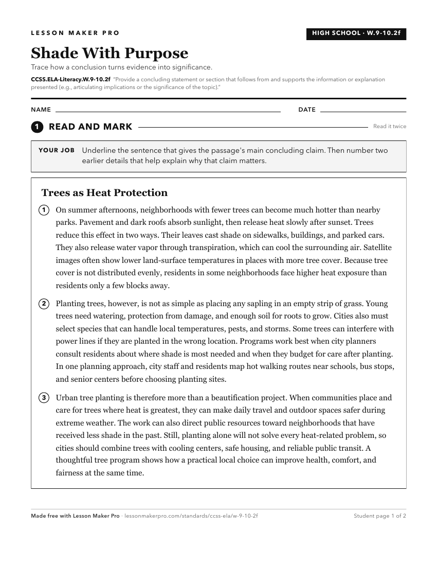 Preview of the CCSS.ELA-Literacy.W.9-10.2f printable worksheet
