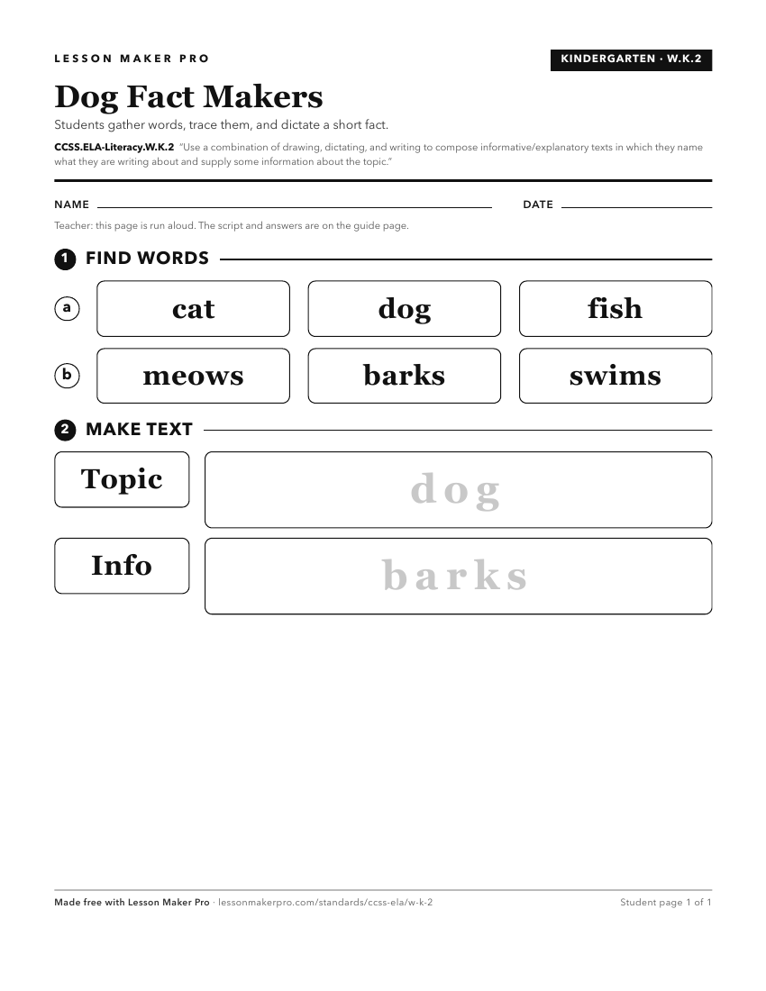 Preview of the CCSS.ELA-Literacy.W.K.2 printable worksheet