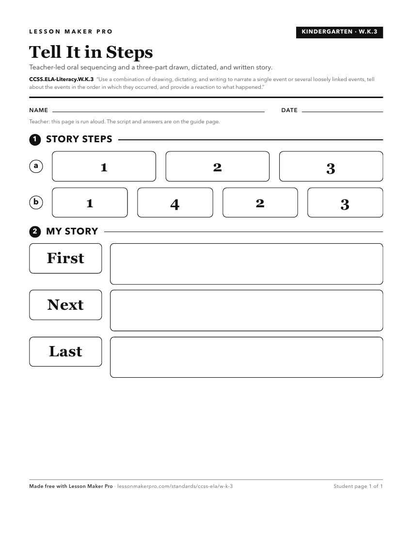 Preview of the CCSS.ELA-Literacy.W.K.3 printable worksheet