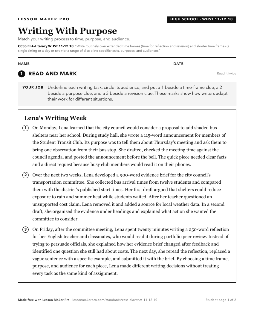 Preview of the CCSS.ELA-Literacy.WHST.11-12.10 printable worksheet