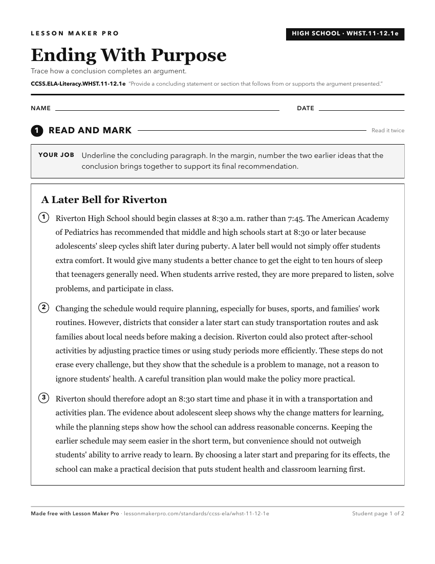 Preview of the CCSS.ELA-Literacy.WHST.11-12.1e printable worksheet