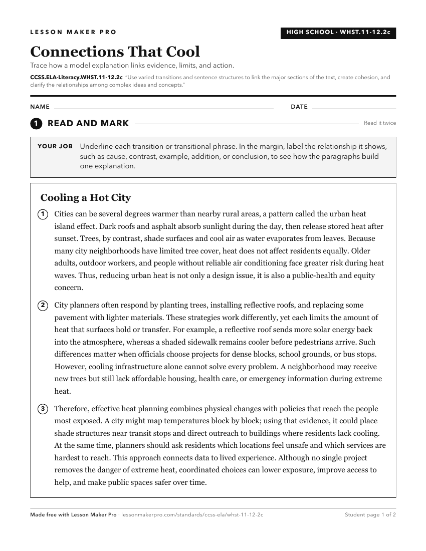 Preview of the CCSS.ELA-Literacy.WHST.11-12.2c printable worksheet