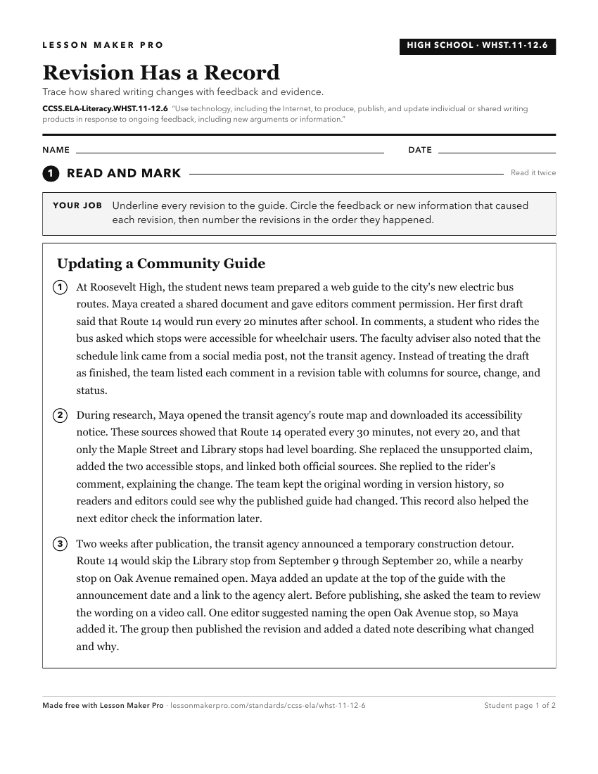 Preview of the CCSS.ELA-Literacy.WHST.11-12.6 printable worksheet