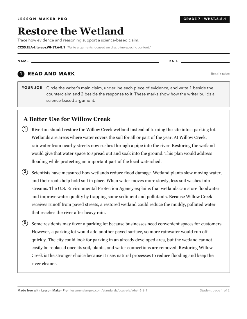Preview of the CCSS.ELA-Literacy.WHST.6-8.1 printable worksheet