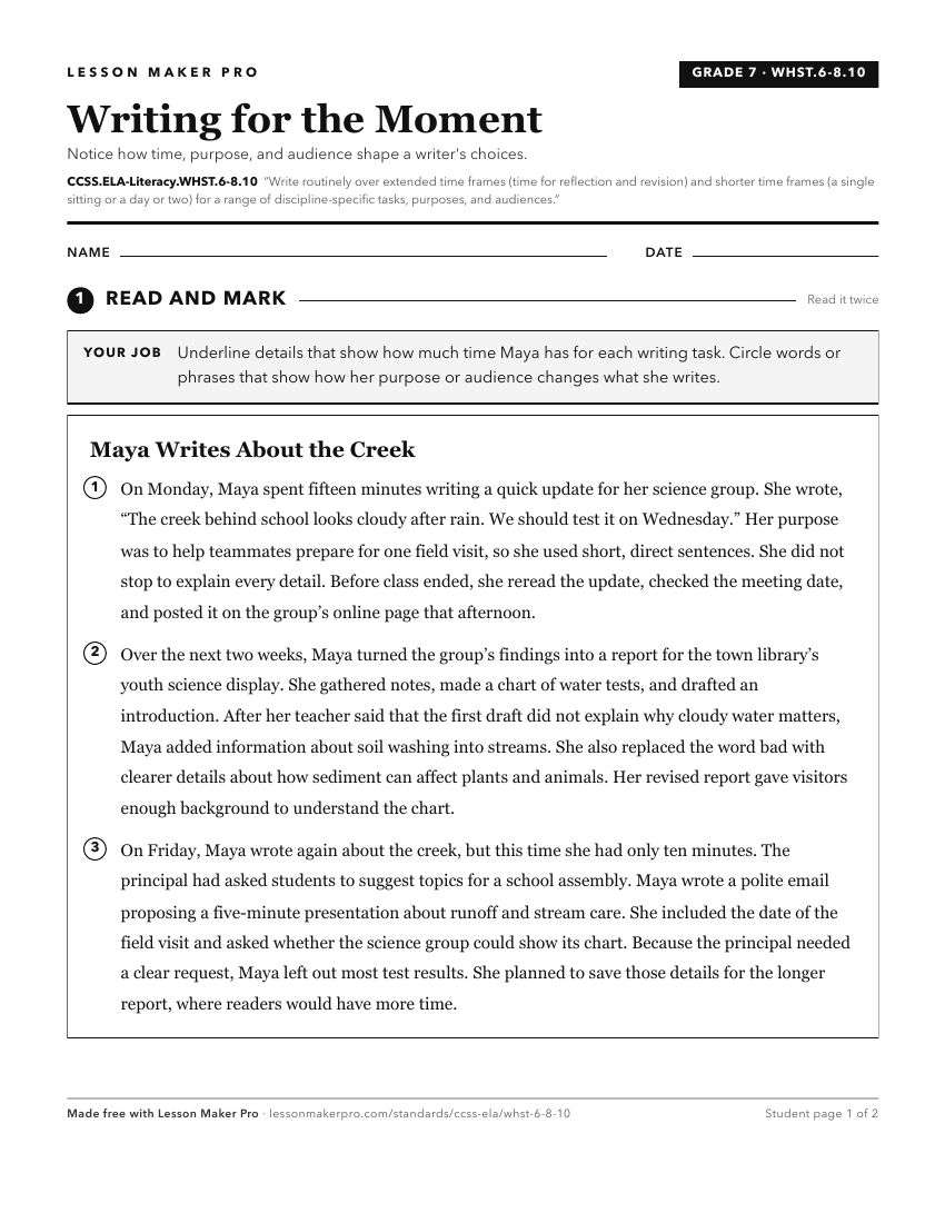Preview of the CCSS.ELA-Literacy.WHST.6-8.10 printable worksheet