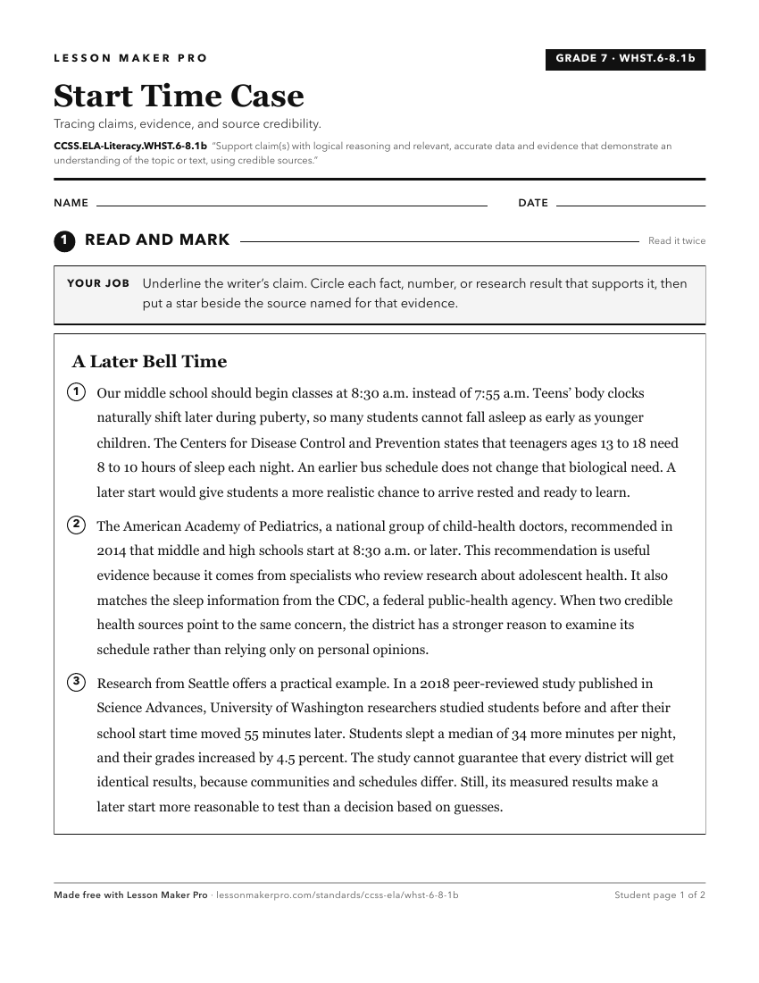 Preview of the CCSS.ELA-Literacy.WHST.6-8.1b printable worksheet