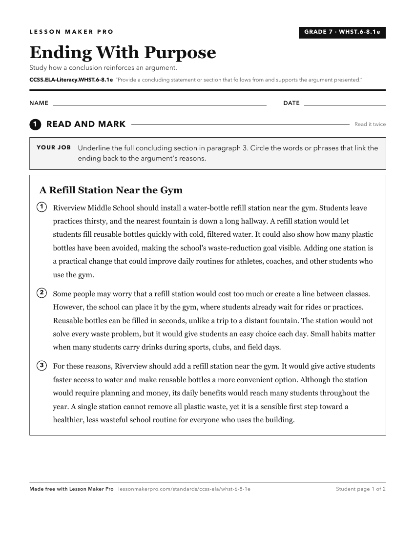 Preview of the CCSS.ELA-Literacy.WHST.6-8.1e printable worksheet