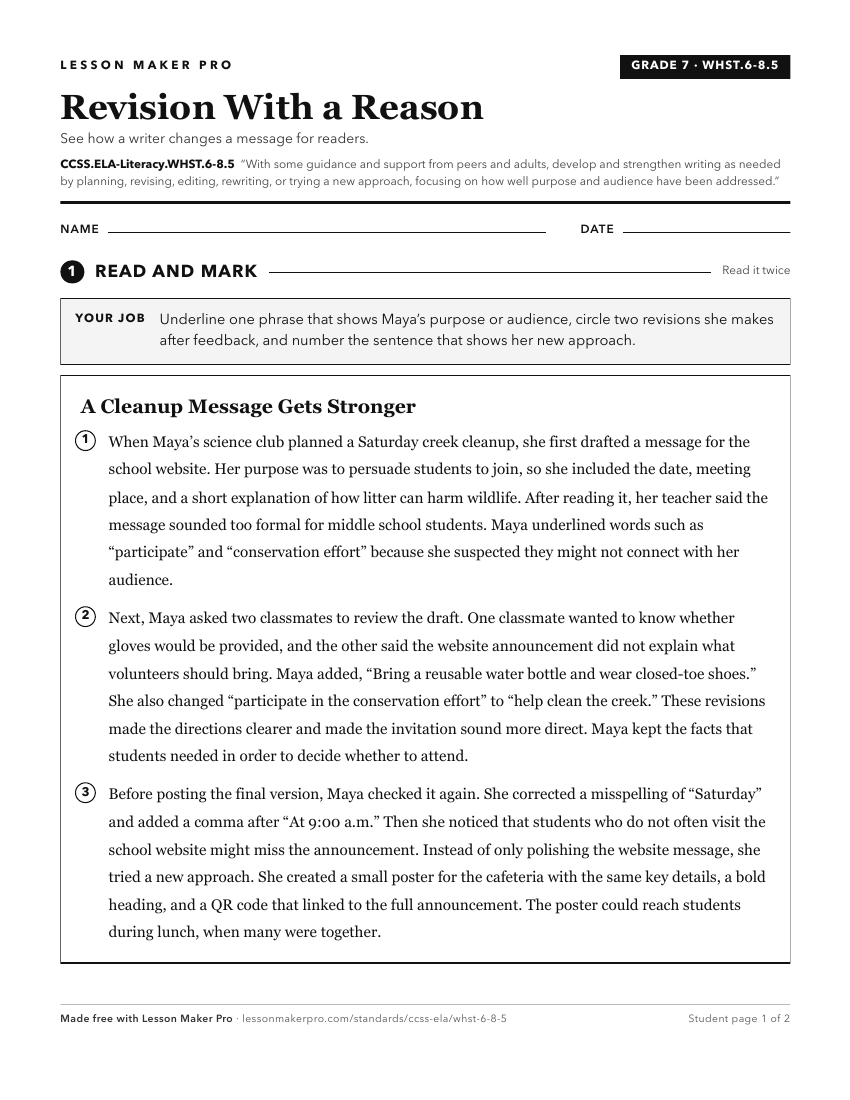 Preview of the CCSS.ELA-Literacy.WHST.6-8.5 printable worksheet