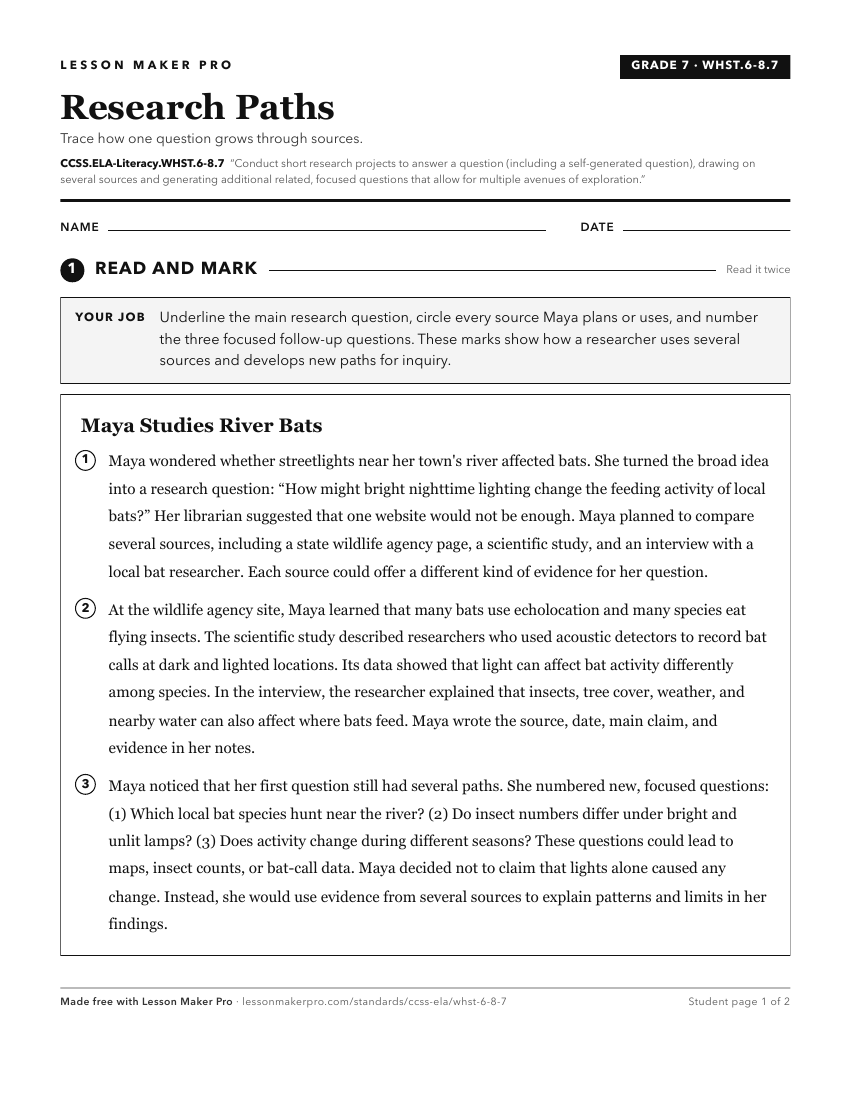 Preview of the CCSS.ELA-Literacy.WHST.6-8.7 printable worksheet