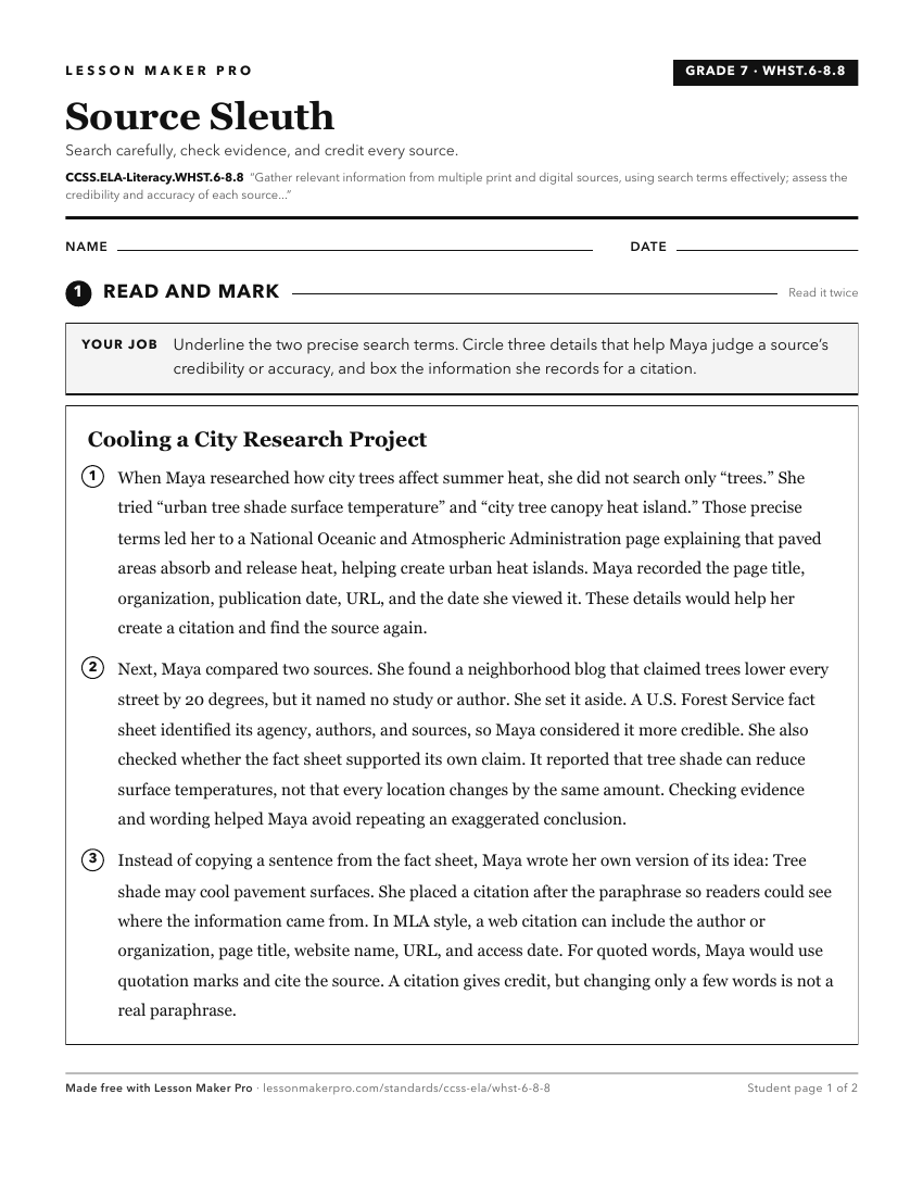 Preview of the CCSS.ELA-Literacy.WHST.6-8.8 printable worksheet