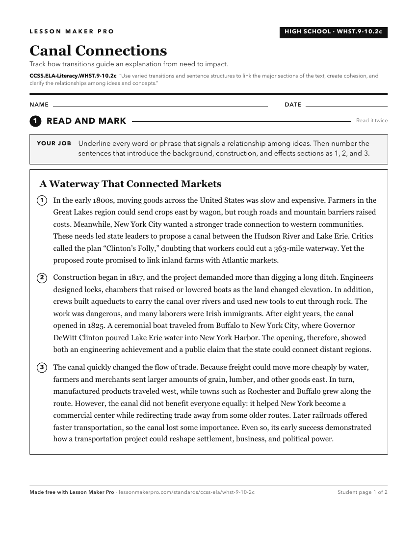 Preview of the CCSS.ELA-Literacy.WHST.9-10.2c printable worksheet
