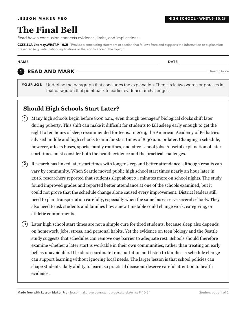 Preview of the CCSS.ELA-Literacy.WHST.9-10.2f printable worksheet