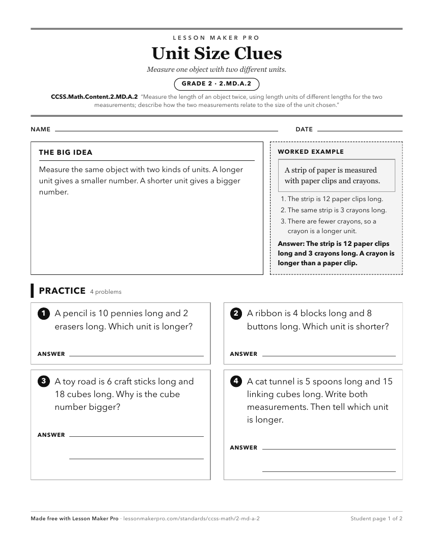 Preview of the CCSS.Math.Content.2.MD.A.2 printable worksheet
