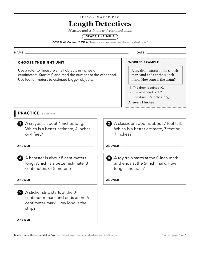 Preview of the CCSS.Math.Content.2.MD.A printable worksheet