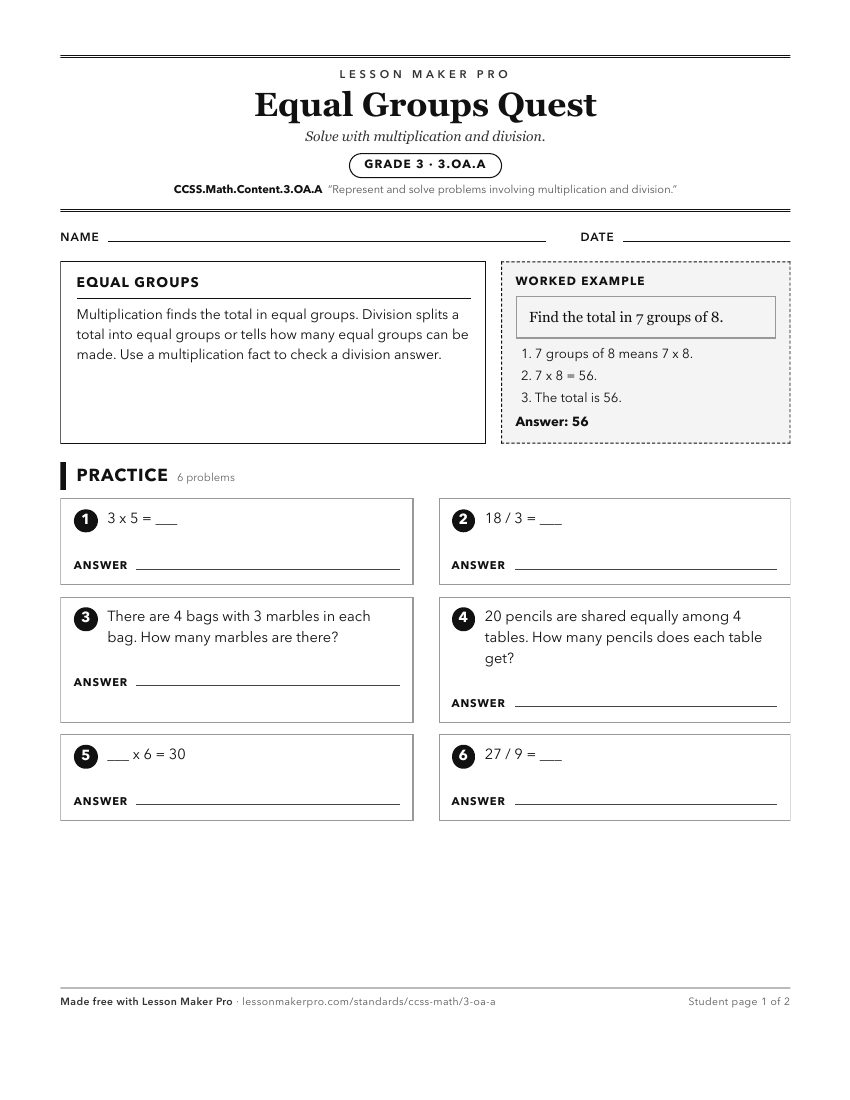 Preview of the CCSS.Math.Content.3.OA.A printable worksheet