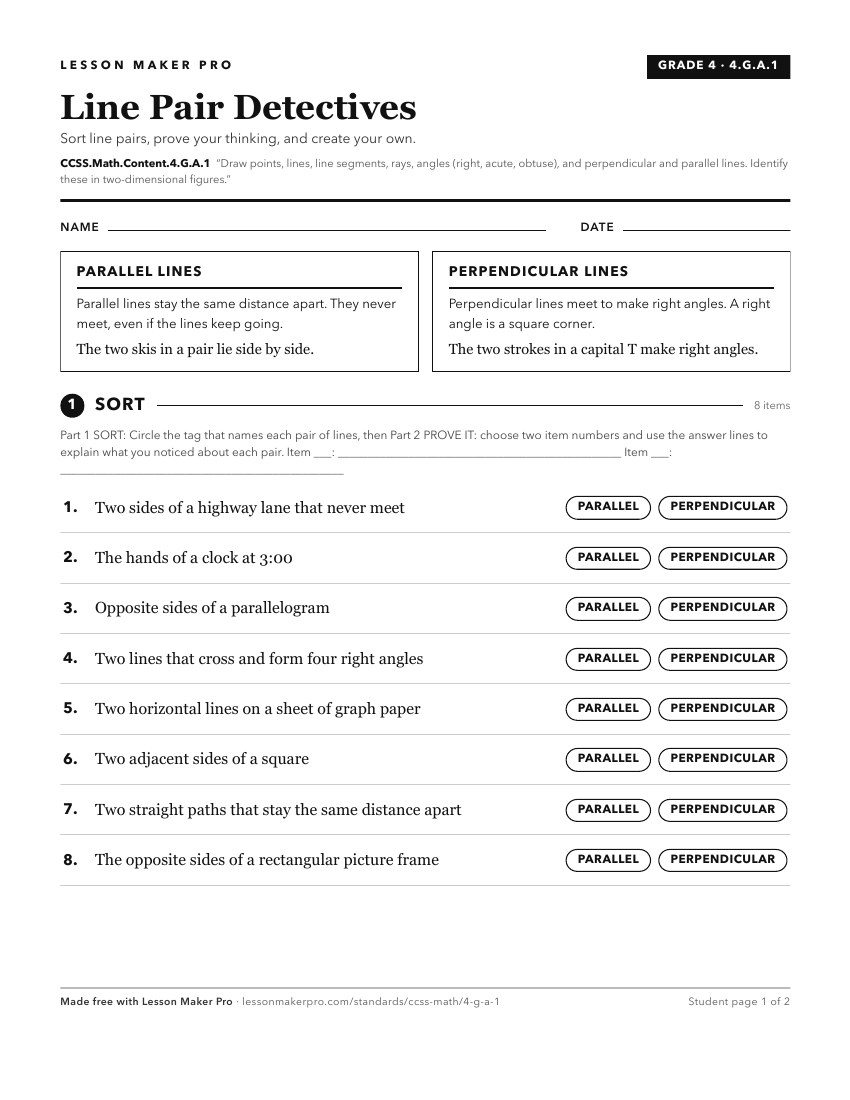 Preview of the CCSS.Math.Content.4.G.A.1 printable worksheet