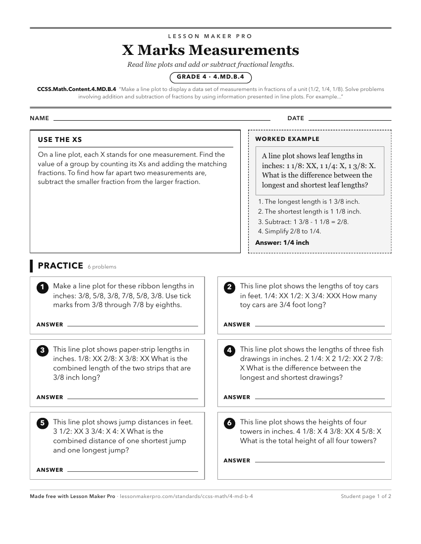 Preview of the CCSS.Math.Content.4.MD.B.4 printable worksheet