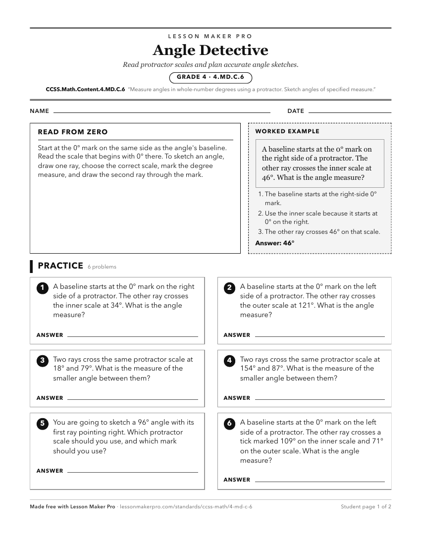 Preview of the CCSS.Math.Content.4.MD.C.6 printable worksheet