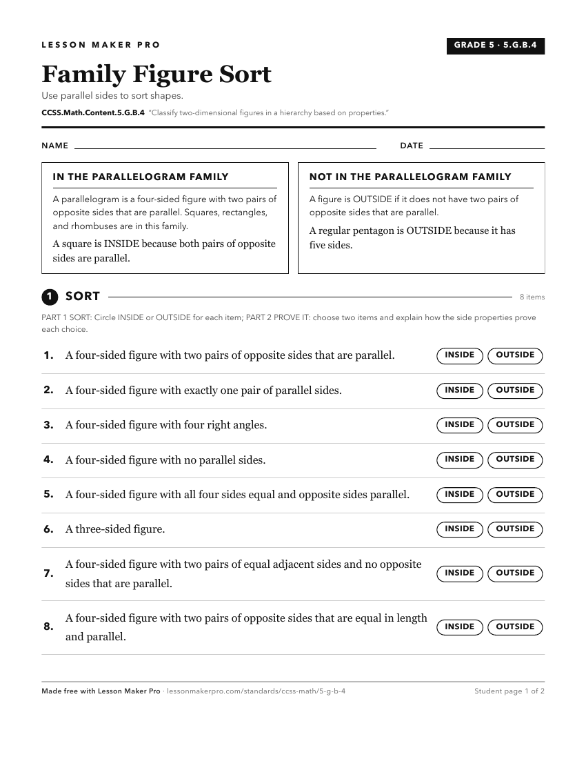 Preview of the CCSS.Math.Content.5.G.B.4 printable worksheet