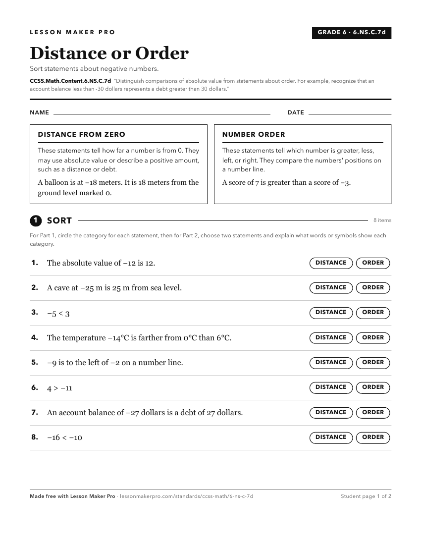 Preview of the CCSS.Math.Content.6.NS.C.7d printable worksheet