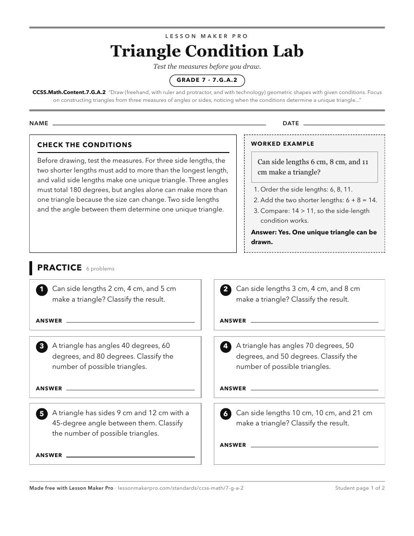 Preview of the CCSS.Math.Content.7.G.A.2 printable worksheet