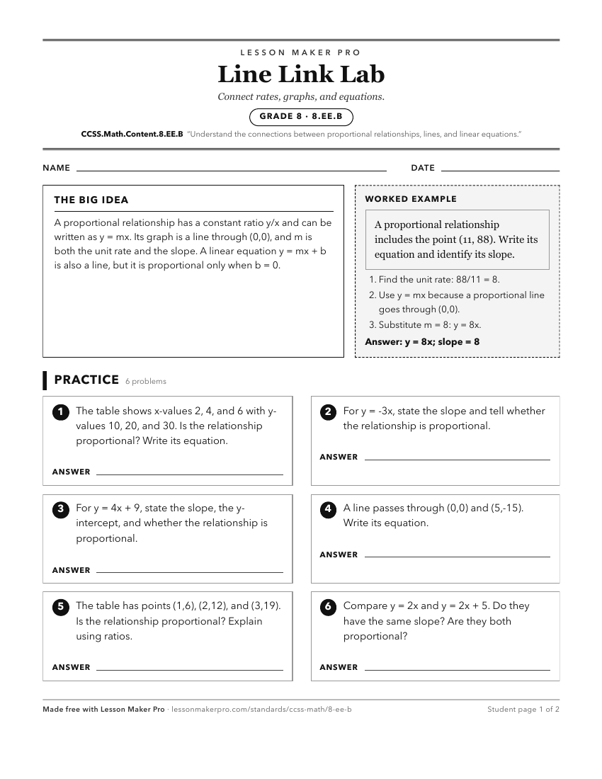 Preview of the CCSS.Math.Content.8.EE.B printable worksheet