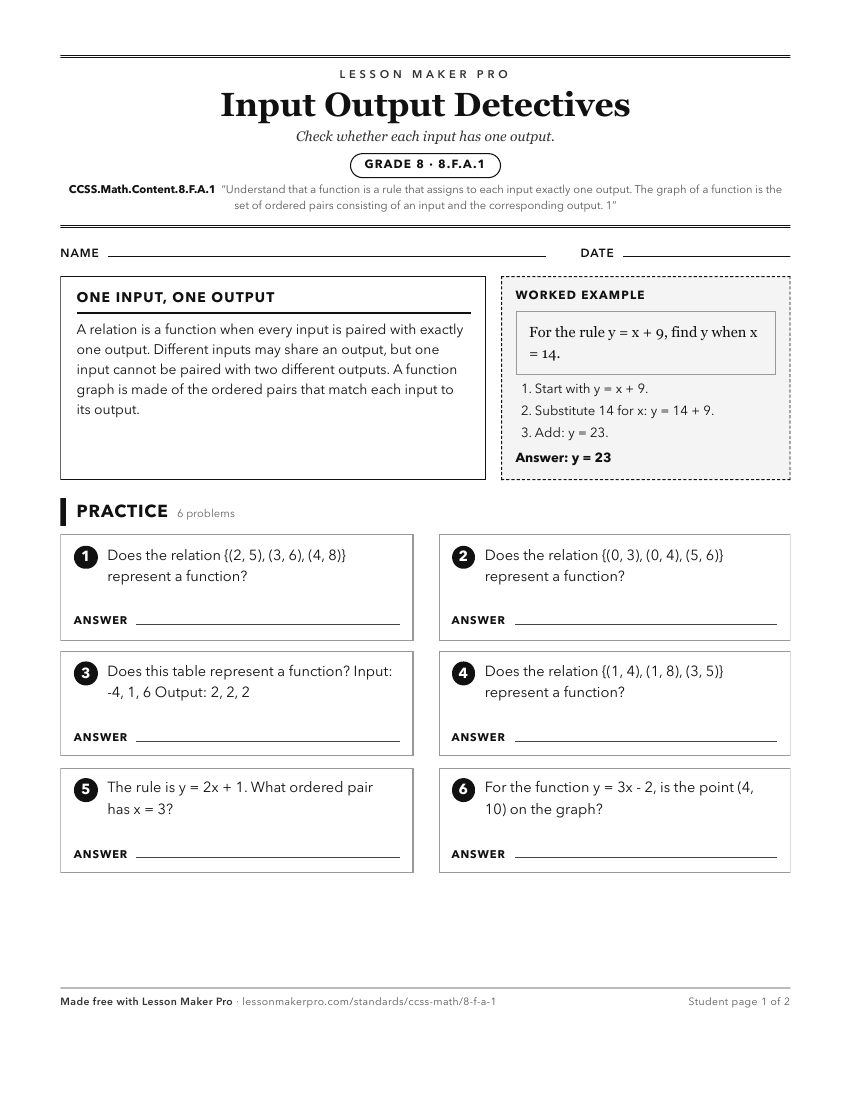 Preview of the CCSS.Math.Content.8.F.A.1 printable worksheet