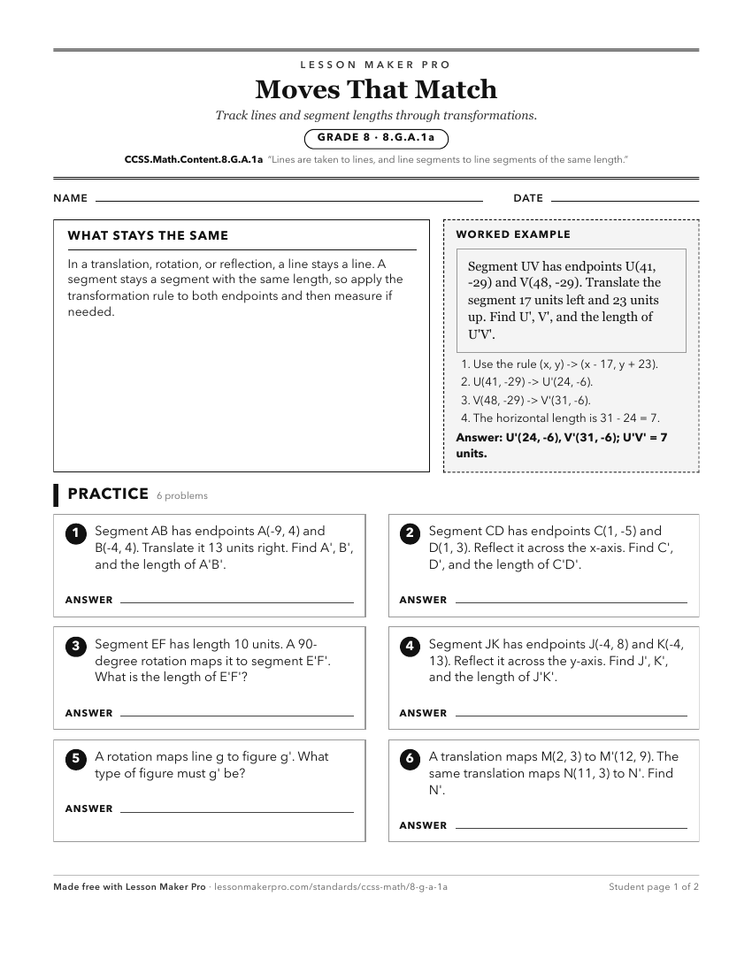 Preview of the CCSS.Math.Content.8.G.A.1a printable worksheet
