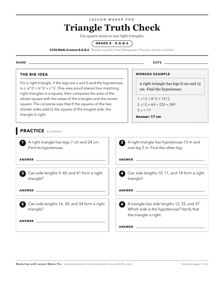 Preview of the CCSS.Math.Content.8.G.B.6 printable worksheet