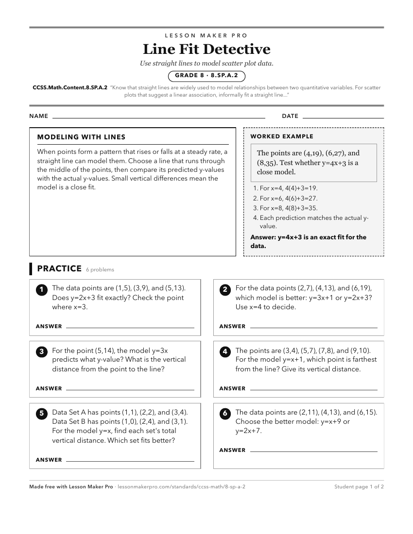 Preview of the CCSS.Math.Content.8.SP.A.2 printable worksheet