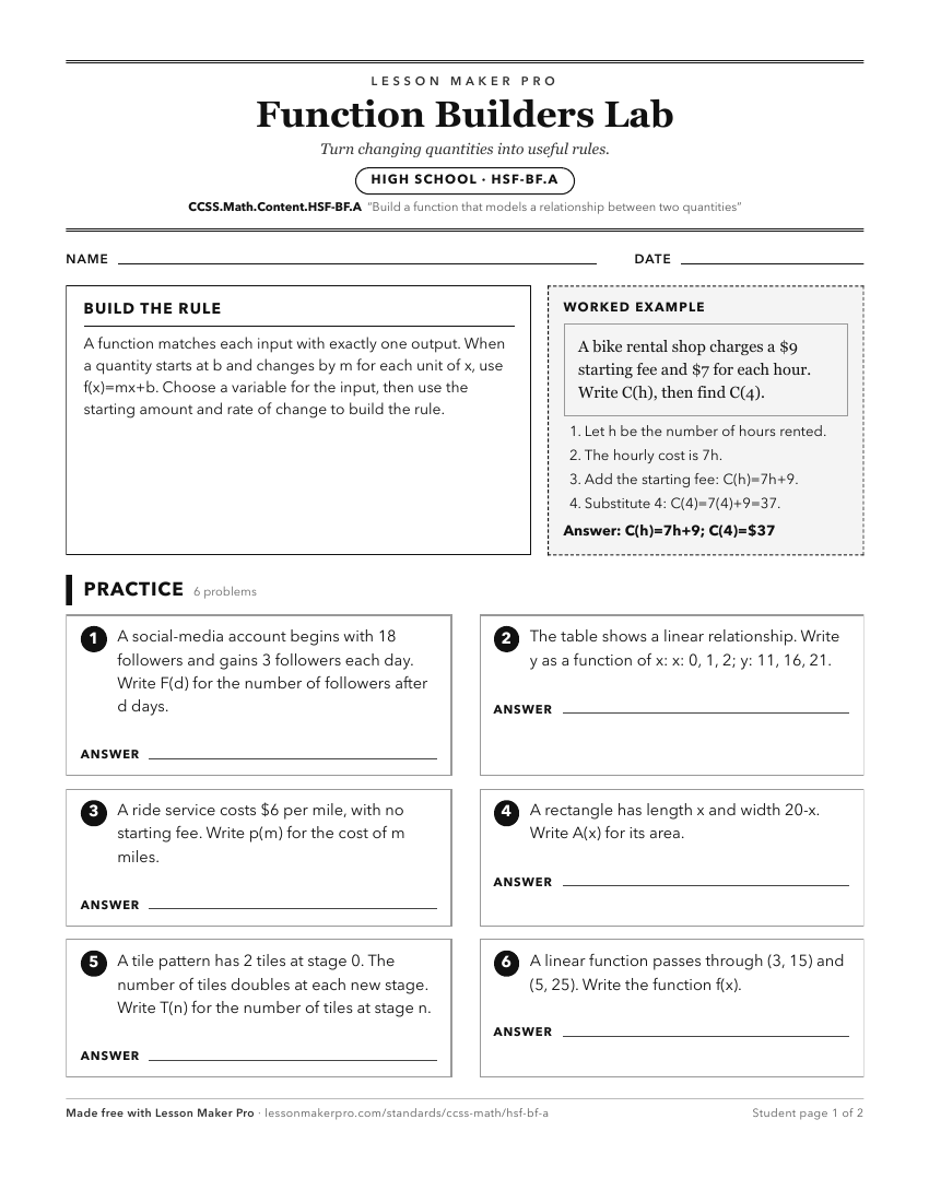 Preview of the CCSS.Math.Content.HSF-BF.A printable worksheet