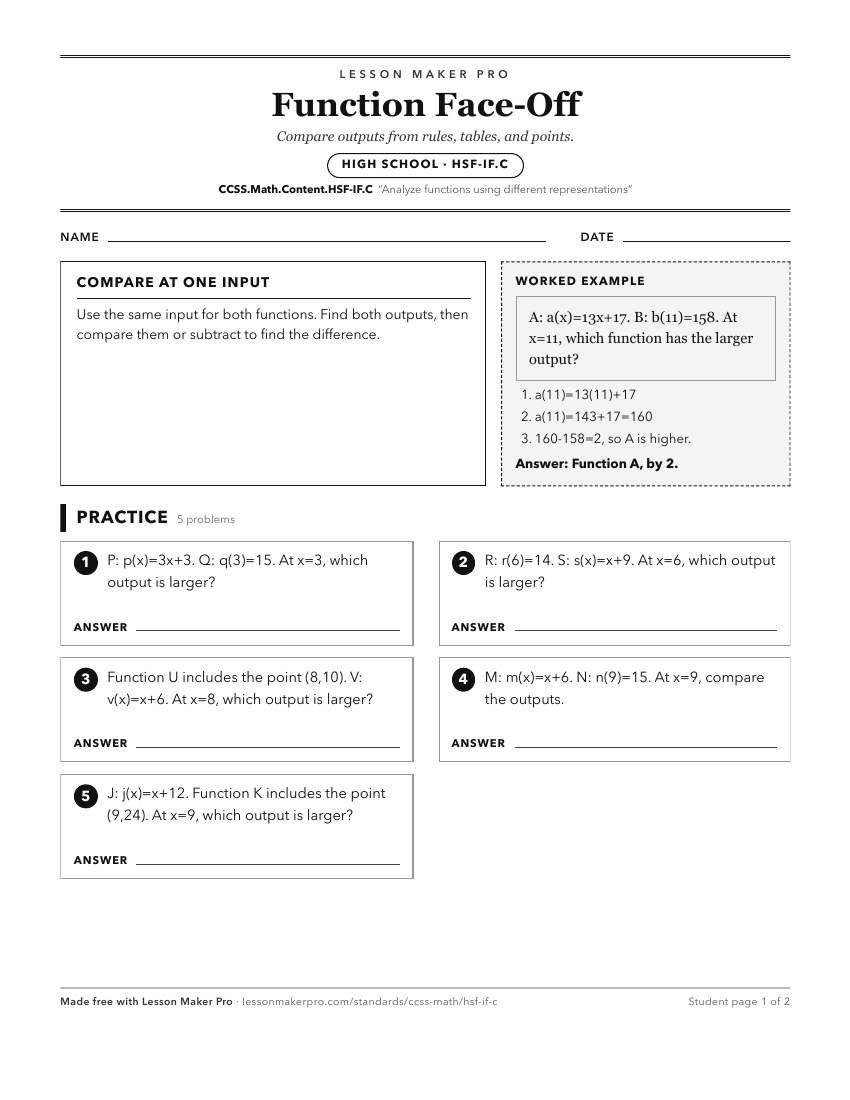 Preview of the CCSS.Math.Content.HSF-IF.C printable worksheet