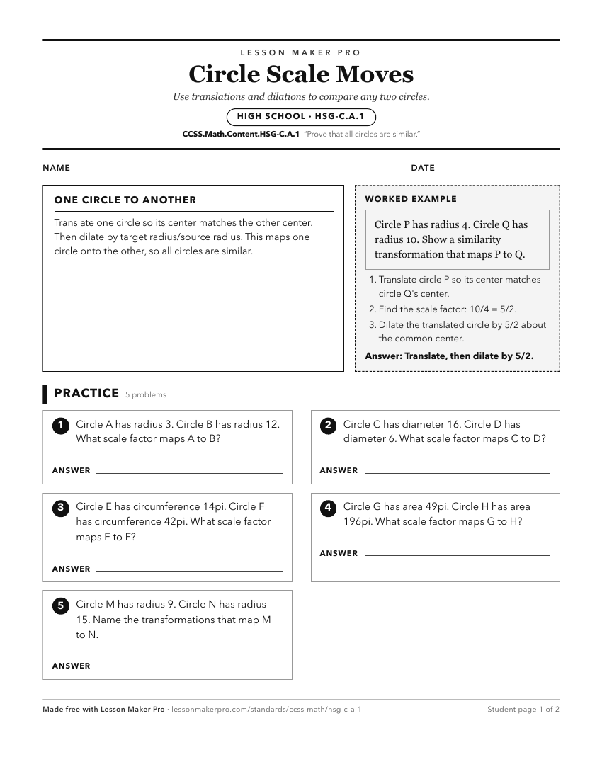 Preview of the CCSS.Math.Content.HSG-C.A.1 printable worksheet