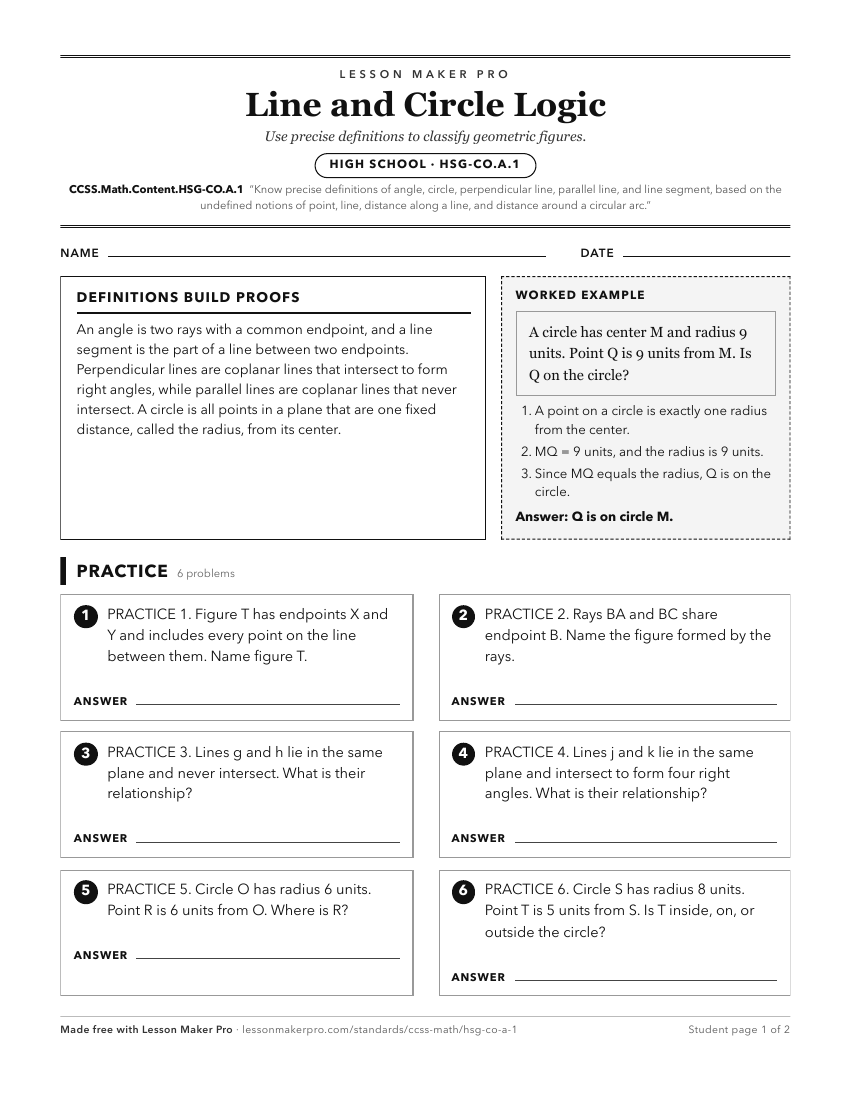 Preview of the CCSS.Math.Content.HSG-CO.A.1 printable worksheet