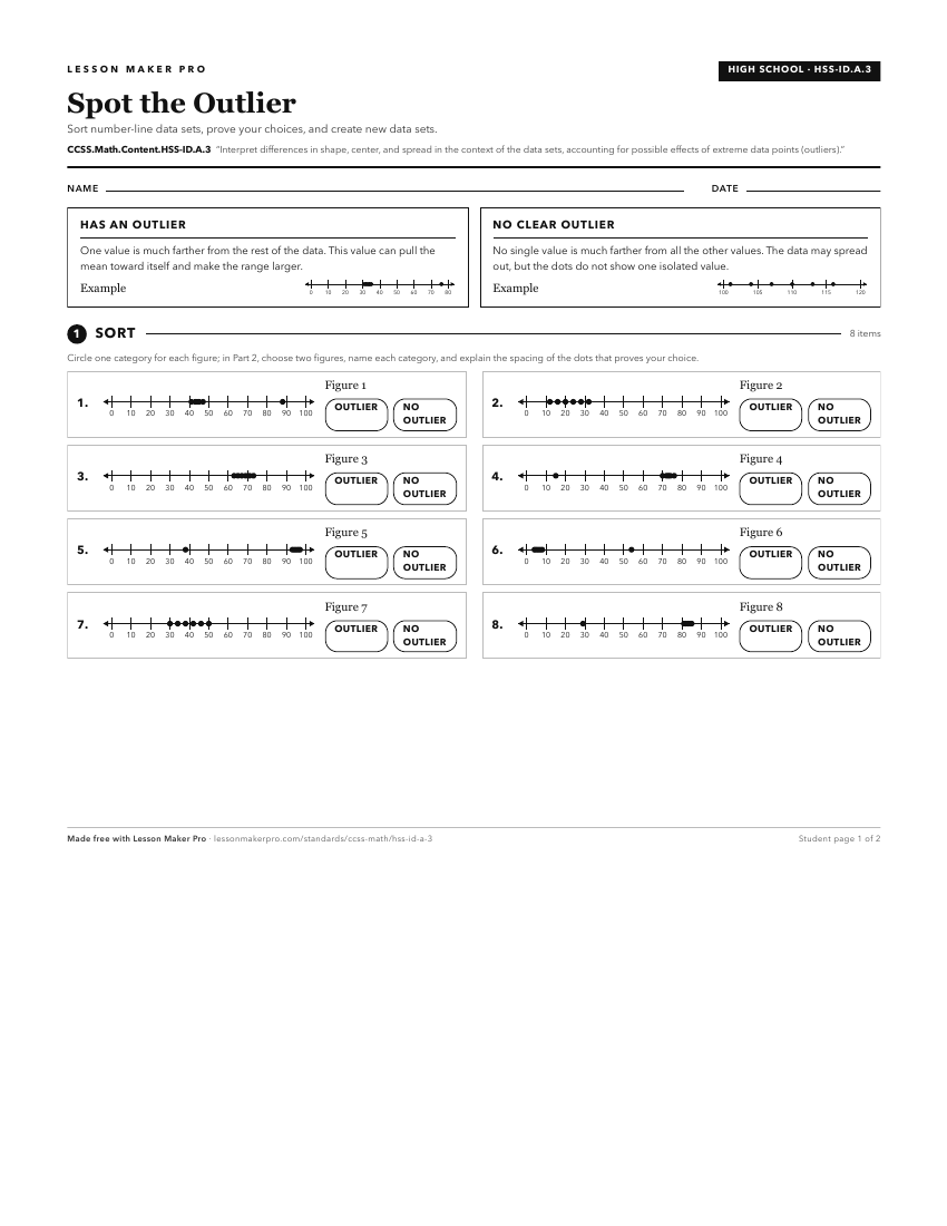 Preview of the CCSS.Math.Content.HSS-ID.A.3 printable worksheet