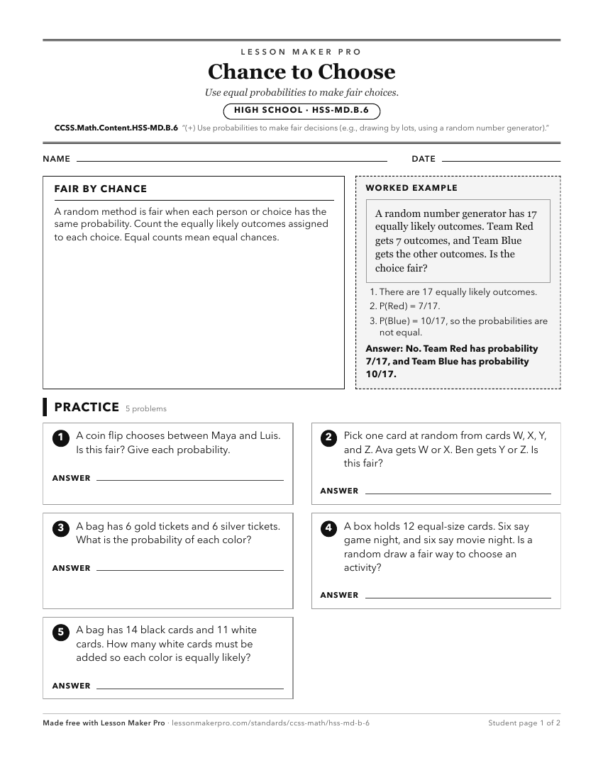 Preview of the CCSS.Math.Content.HSS-MD.B.6 printable worksheet