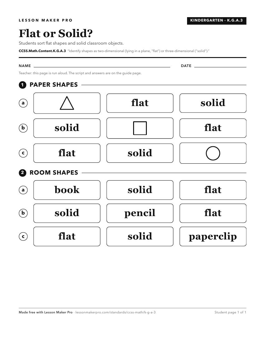 Preview of the CCSS.Math.Content.K.G.A.3 printable worksheet