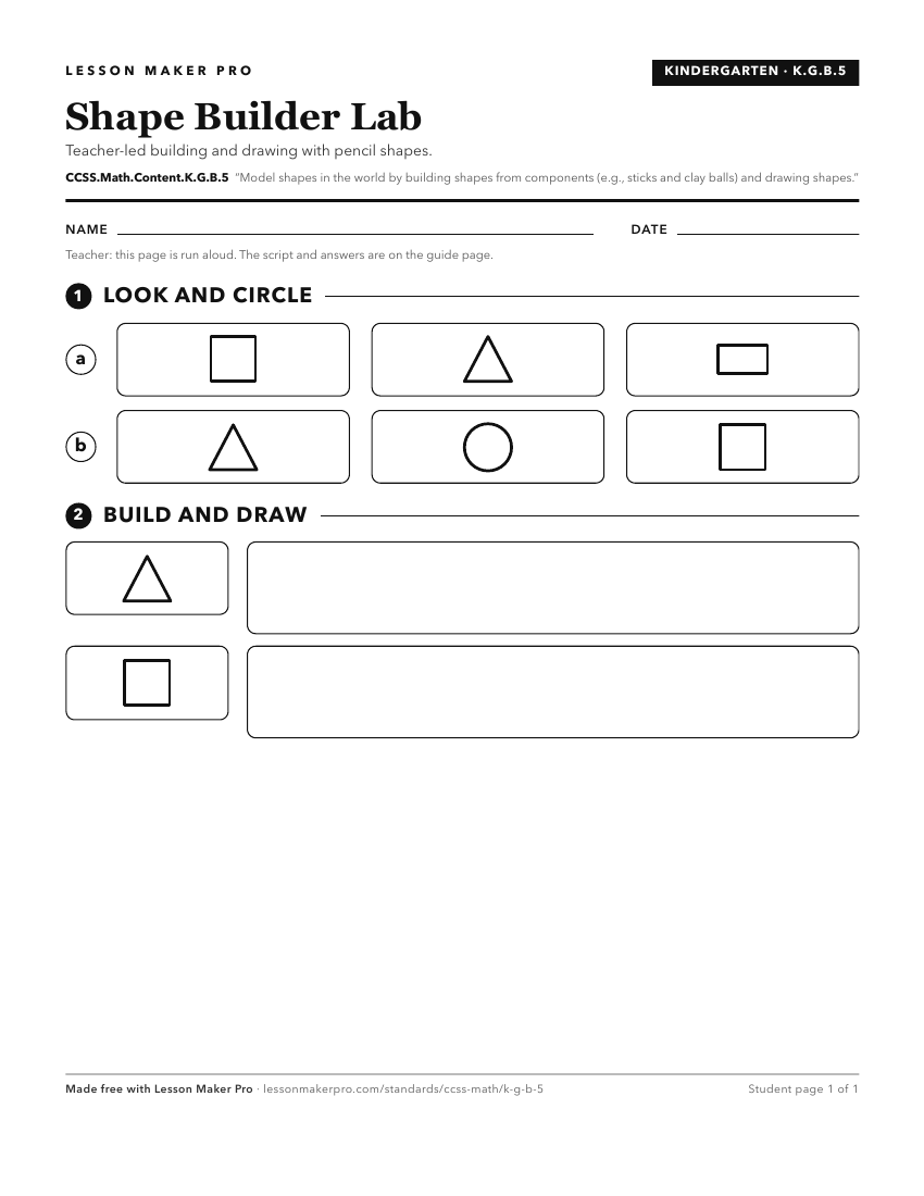Preview of the CCSS.Math.Content.K.G.B.5 printable worksheet