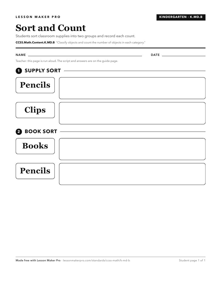 Preview of the CCSS.Math.Content.K.MD.B printable worksheet