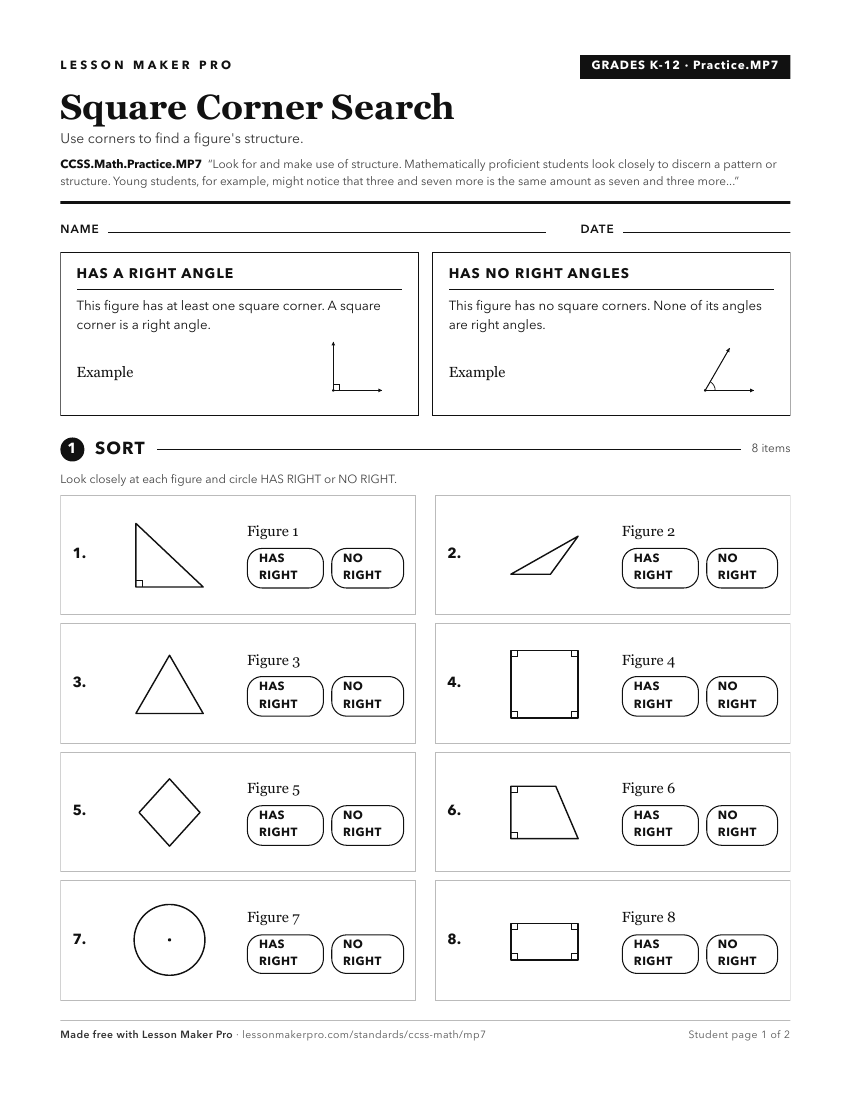 Preview of the CCSS.Math.Practice.MP7 printable worksheet