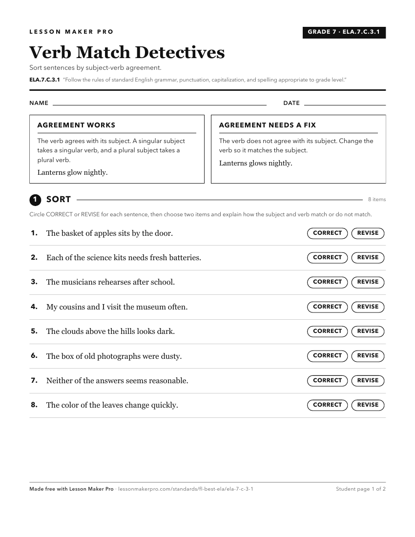 Preview of the ELA.7.C.3.1 printable worksheet