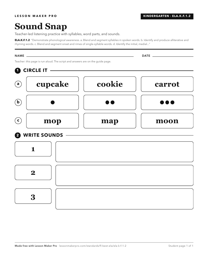 Preview of the ELA.K.F.1.2 printable worksheet