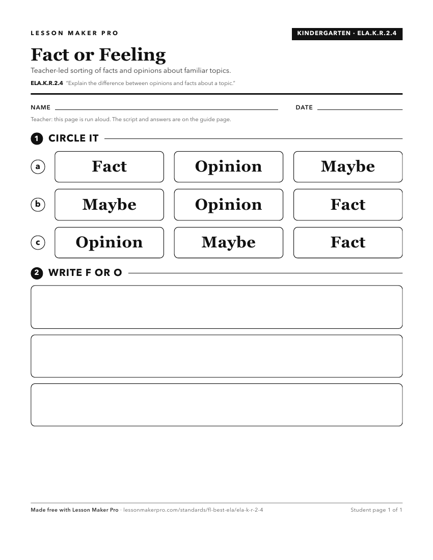Preview of the ELA.K.R.2.4 printable worksheet