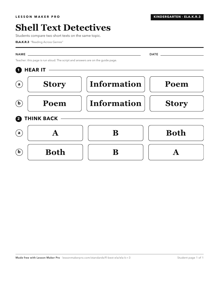 Preview of the ELA.K.R.3 printable worksheet