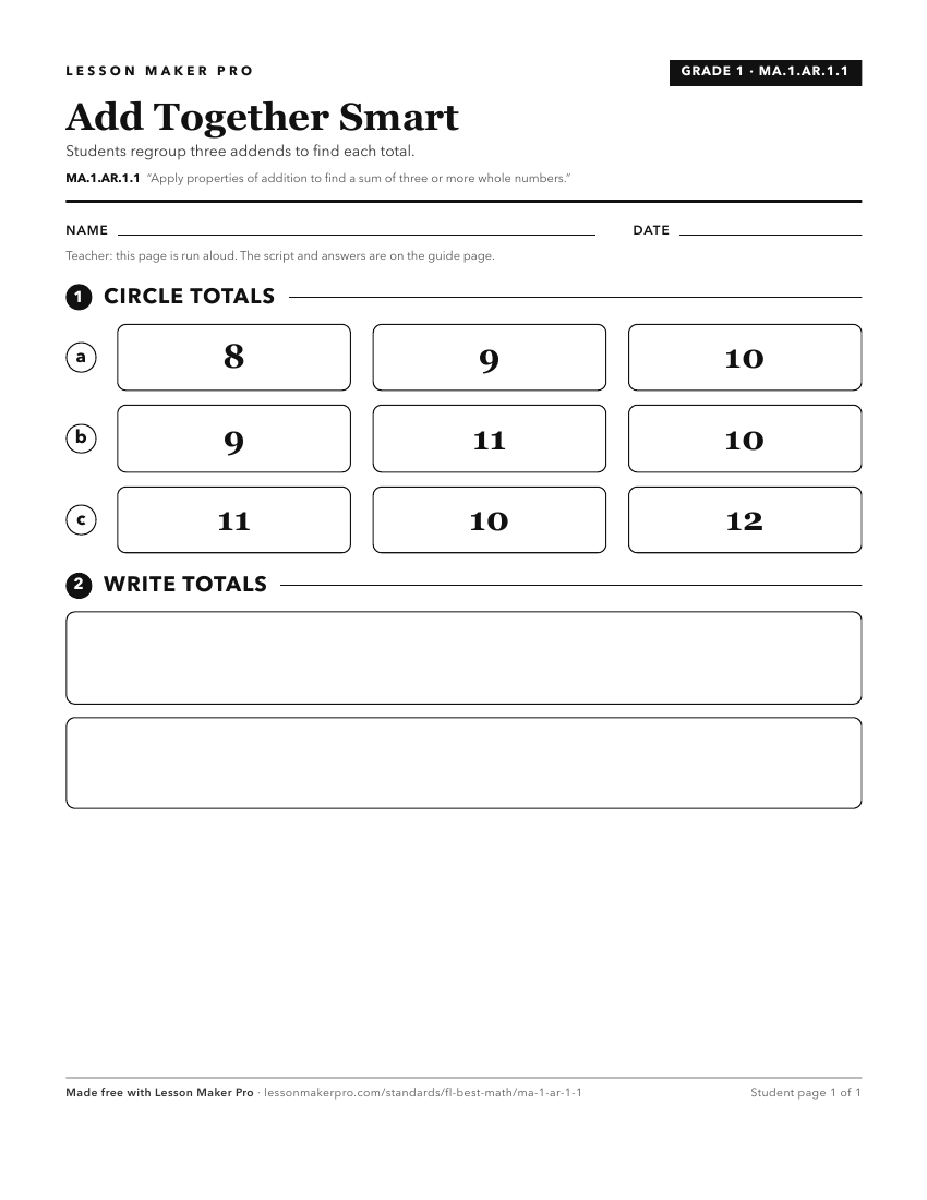Preview of the MA.1.AR.1.1 printable worksheet