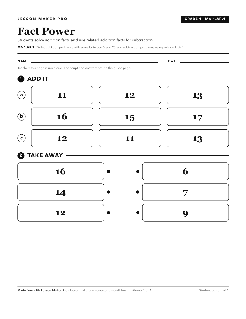 Preview of the MA.1.AR.1 printable worksheet