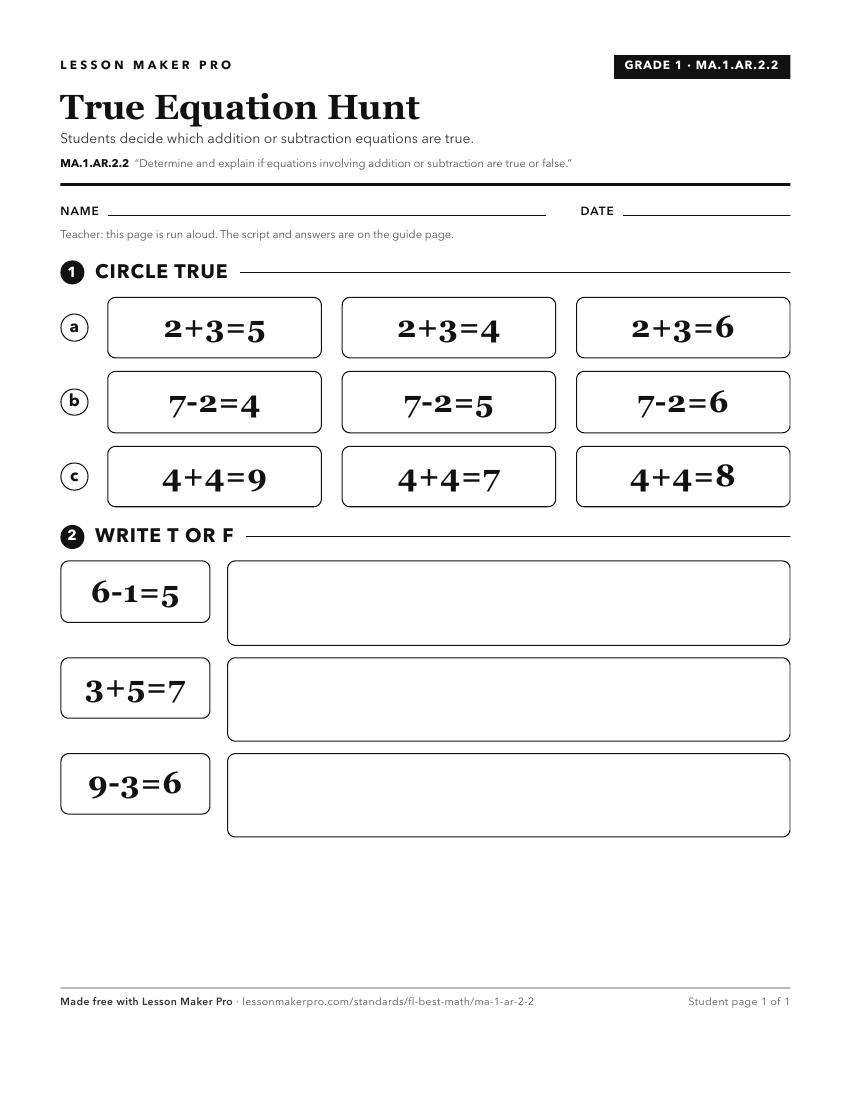 Preview of the MA.1.AR.2.2 printable worksheet