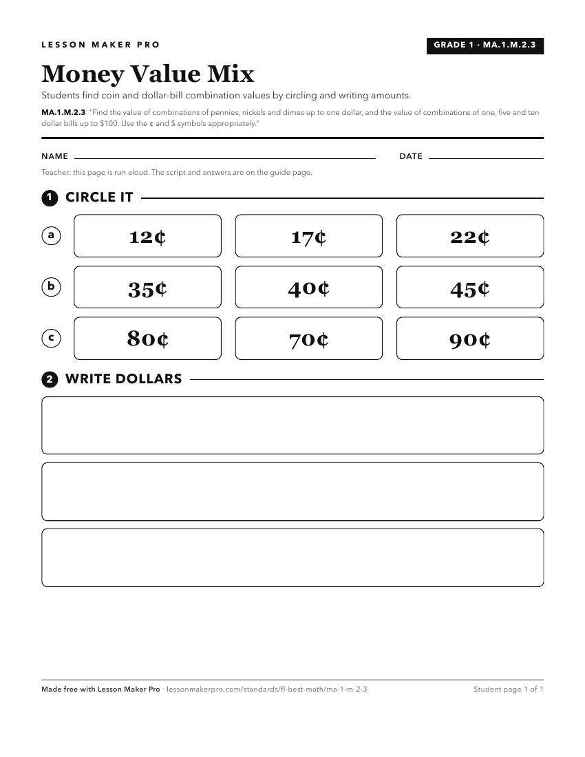 Preview of the MA.1.M.2.3 printable worksheet