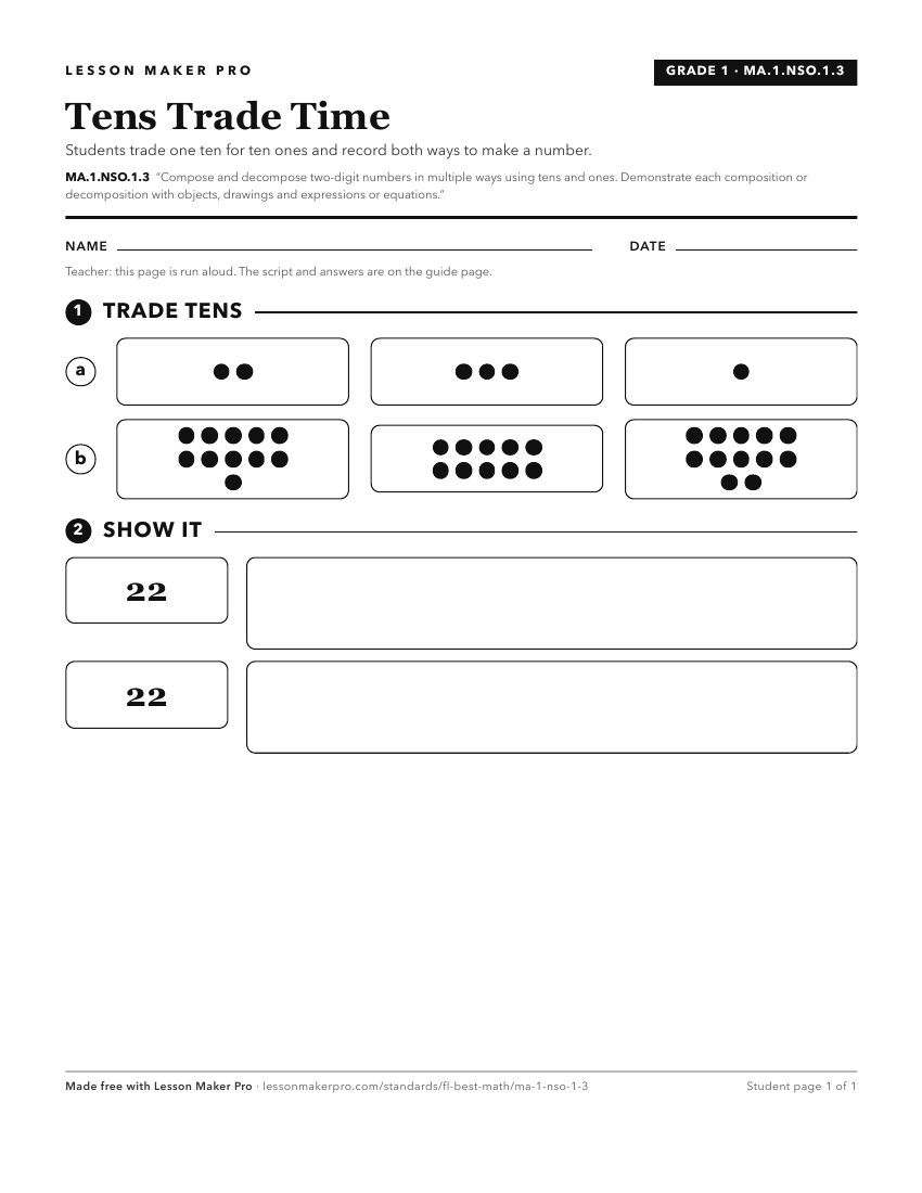 Preview of the MA.1.NSO.1.3 printable worksheet
