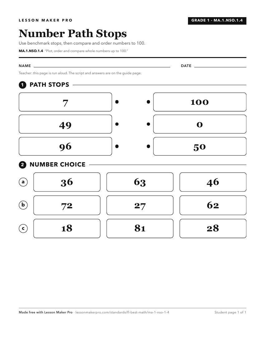 Preview of the MA.1.NSO.1.4 printable worksheet